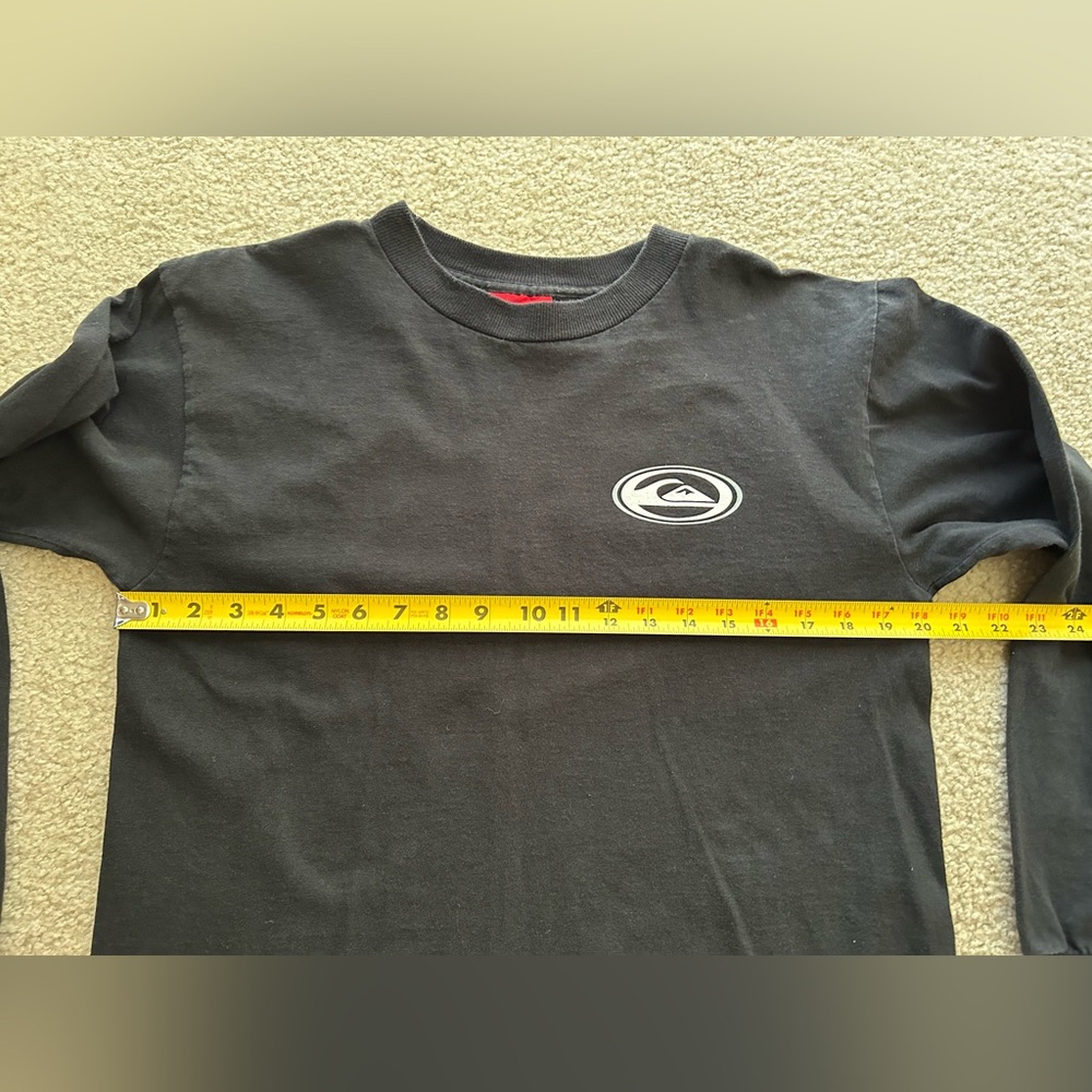 Quiksilver Black Long Sleeve T-Shirt with Logo - Picture 4 of 9